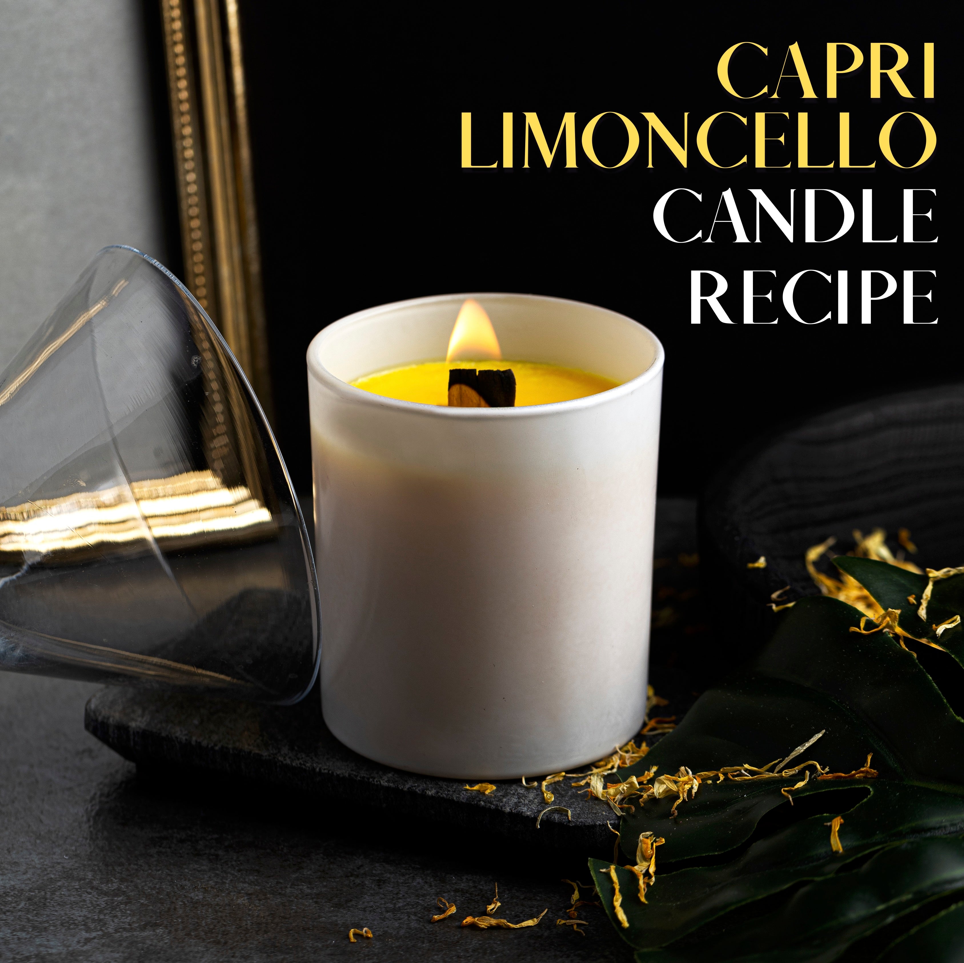 capri limoncello candle with a wooden wick