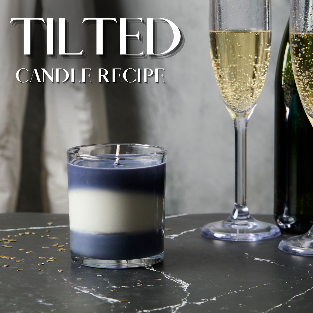 tilted layered soy wax candle