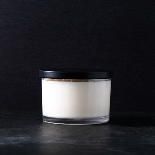 Flat Metal 3-Wick Candle Jar Lid - Black