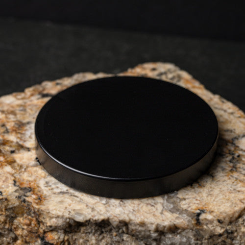 Flat Metal Candle Jar Lid - Black