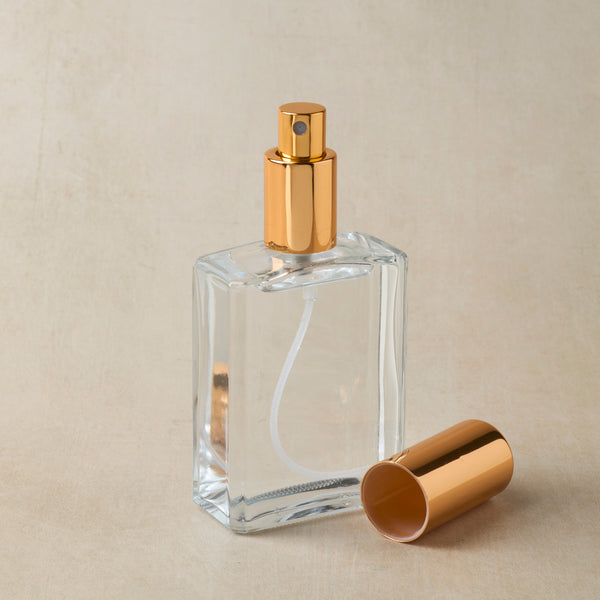 4 oz Glass Bottle with Gold Sprayer & Cap - Zoom Media 3