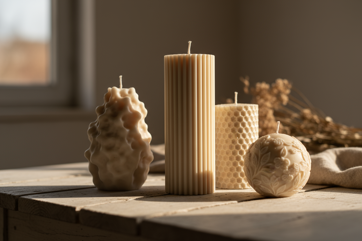 candles with various textures