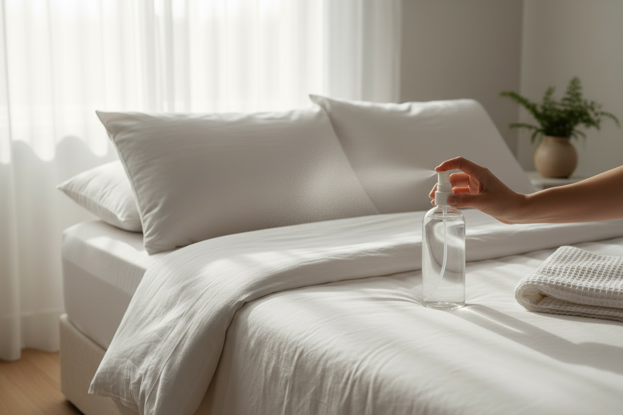 linen spray recipe sprayed on bed linens