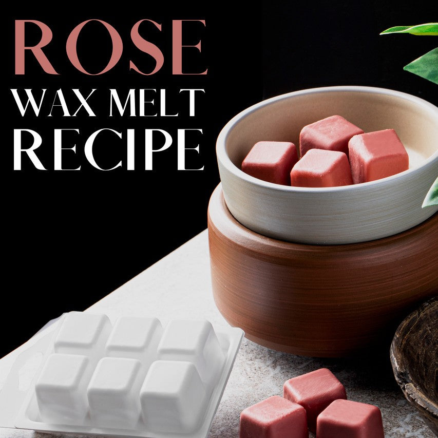 rose wax melts in a burner