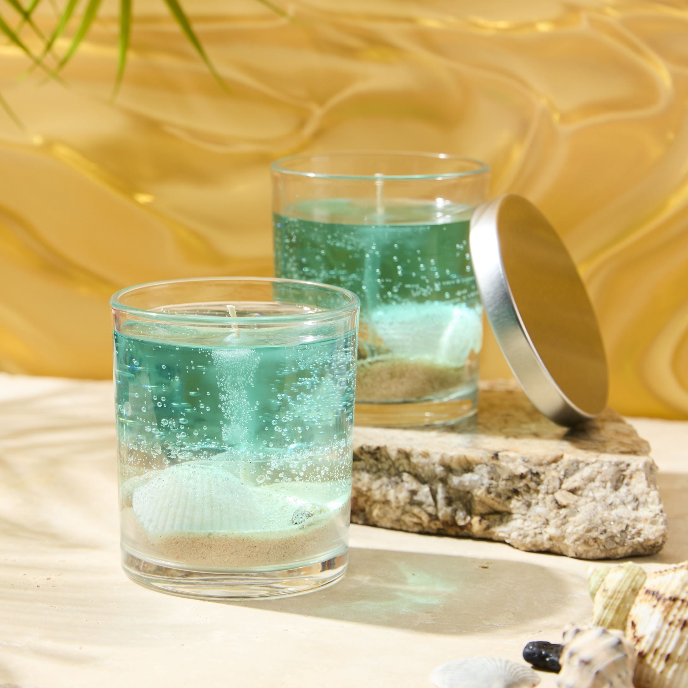 beach themed gel wax candle 