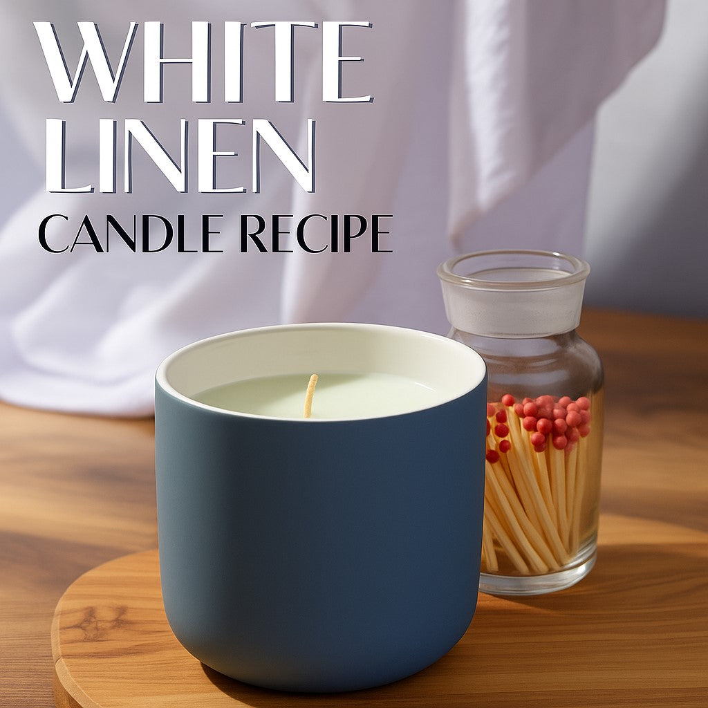 white linen candle 