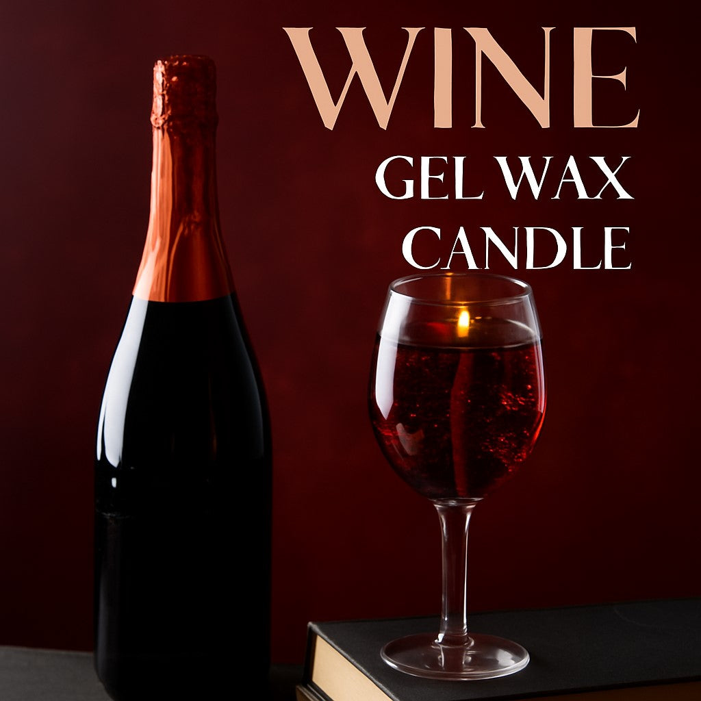 wine gel wax candle in a wine glass