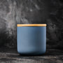 Teal Grey Ceramic Candle Jar - 12 oz