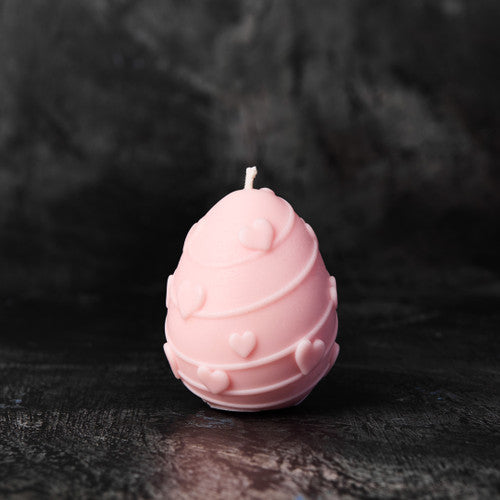 Egg Silicone Mold with Hearts and Swirly Lines - 3D