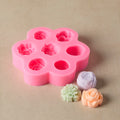 Silicone 7 Cavity Assorted Flower Mold