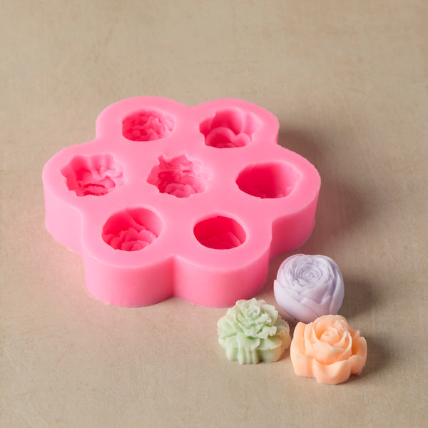 Silicone 7 Cavity Assorted Flower Mold
