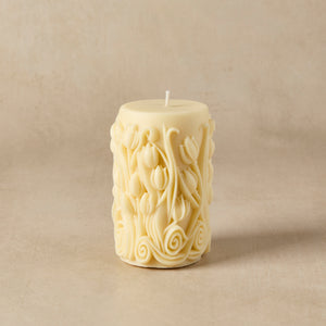 Textured Floral Pillar Silicone Mold