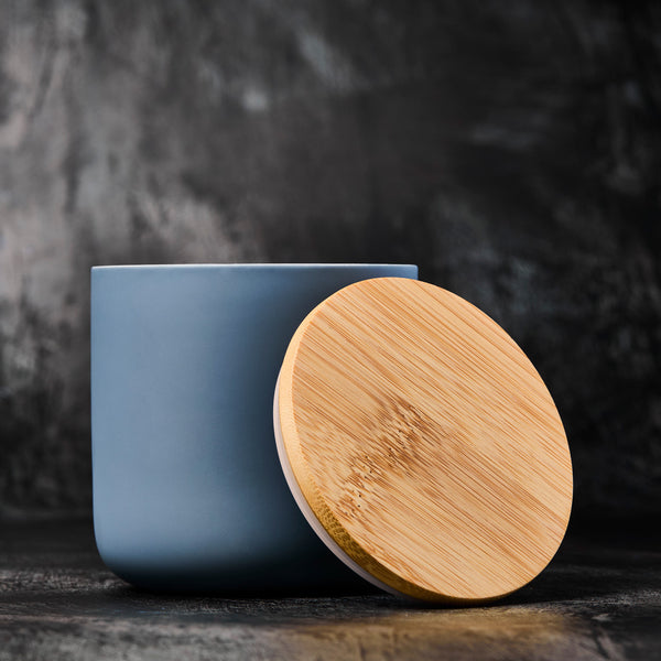 Bamboo Lid - 12 oz Ceramic Jar